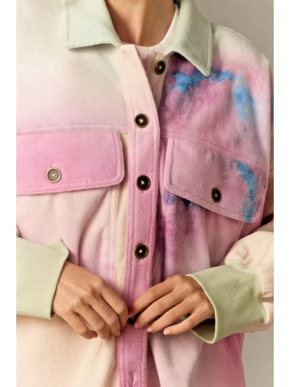 Pilcro Anthropologie Micro Fleece Button Front Shirt Jacket NWT - Picture 2 of 10